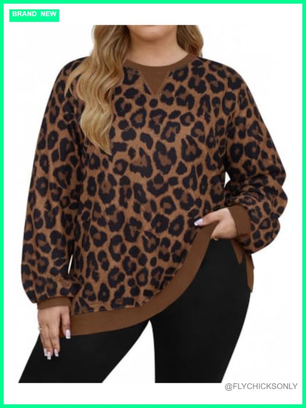 Plus Size Long Sleeve Sweater Pullover Loose Fit Tunic